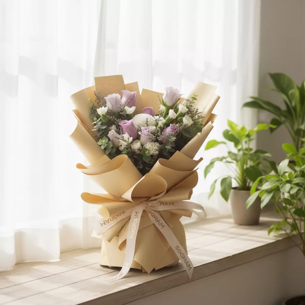 Blush Purple Roses Hand Bouquet