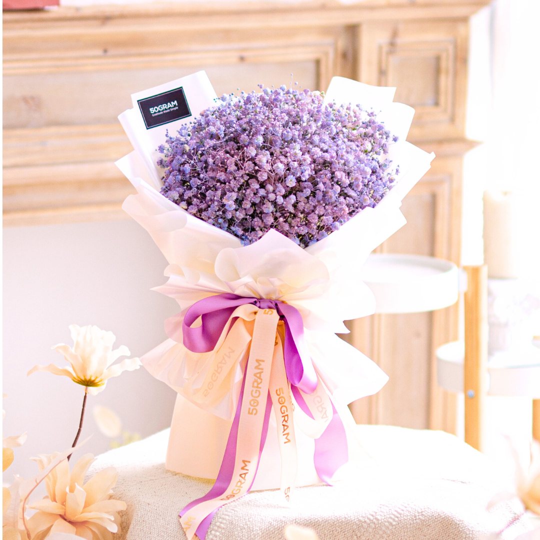 Baby Lavender, Lavender, Purple, Baby Breath - Hand bouquet Free delivery KL & PJ