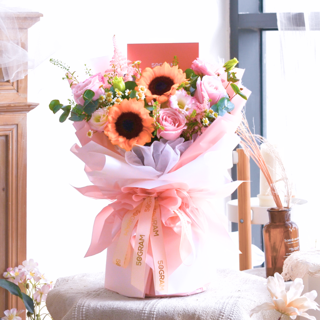 Hannah - Sunflower Bouquet, Free Delivery, KL, Kuala Lumpur, Birthday, Surprise Flower Box Free Delivery