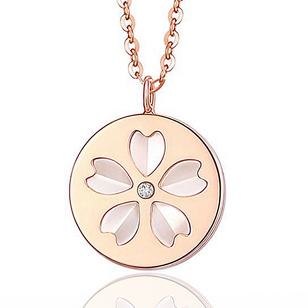 Sakura flower pendant necklace