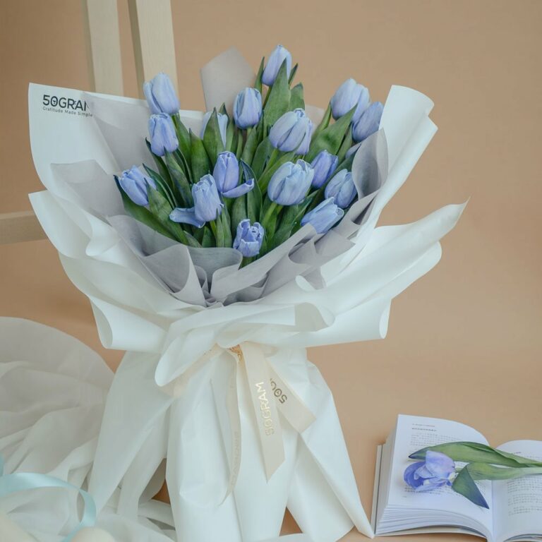 Tulips Fantasy (Blue) Flower Bouquet | 50Gram | No.1 Florist & Gifts