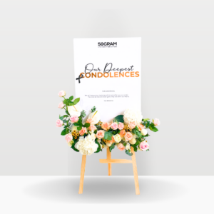 Remembered | Condolences Flower Stand Standard Size Free Delivery KL &PJ
