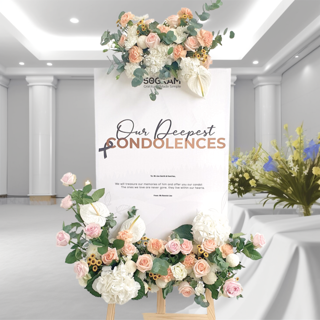 Remembered | Condolences Flower Stand Premium Size Free Delivery KL & PJ