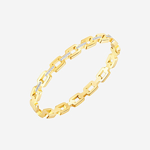 Monserrat Cubic Zirconia Link Clasped Bangle in Rose Gold