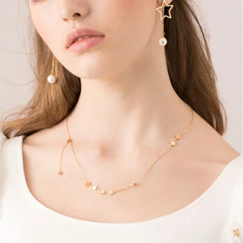 Galaxy mini stardrop necklace in rose gold 3
