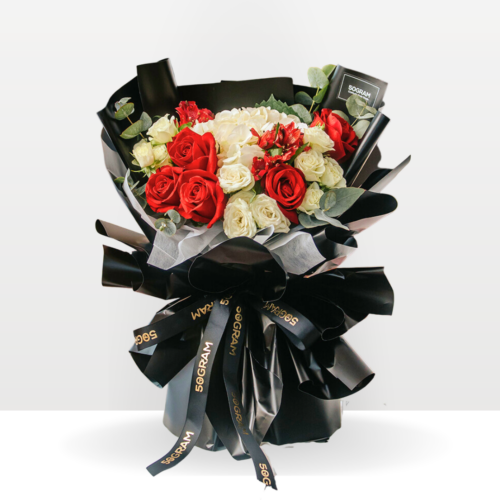 Pinacle Red - White Hydrangea Bouquet Free Delivery KL & PJ