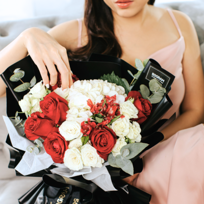 Pinacle Red - White Hydrangea Bouquet Free Delivery KL & PJ