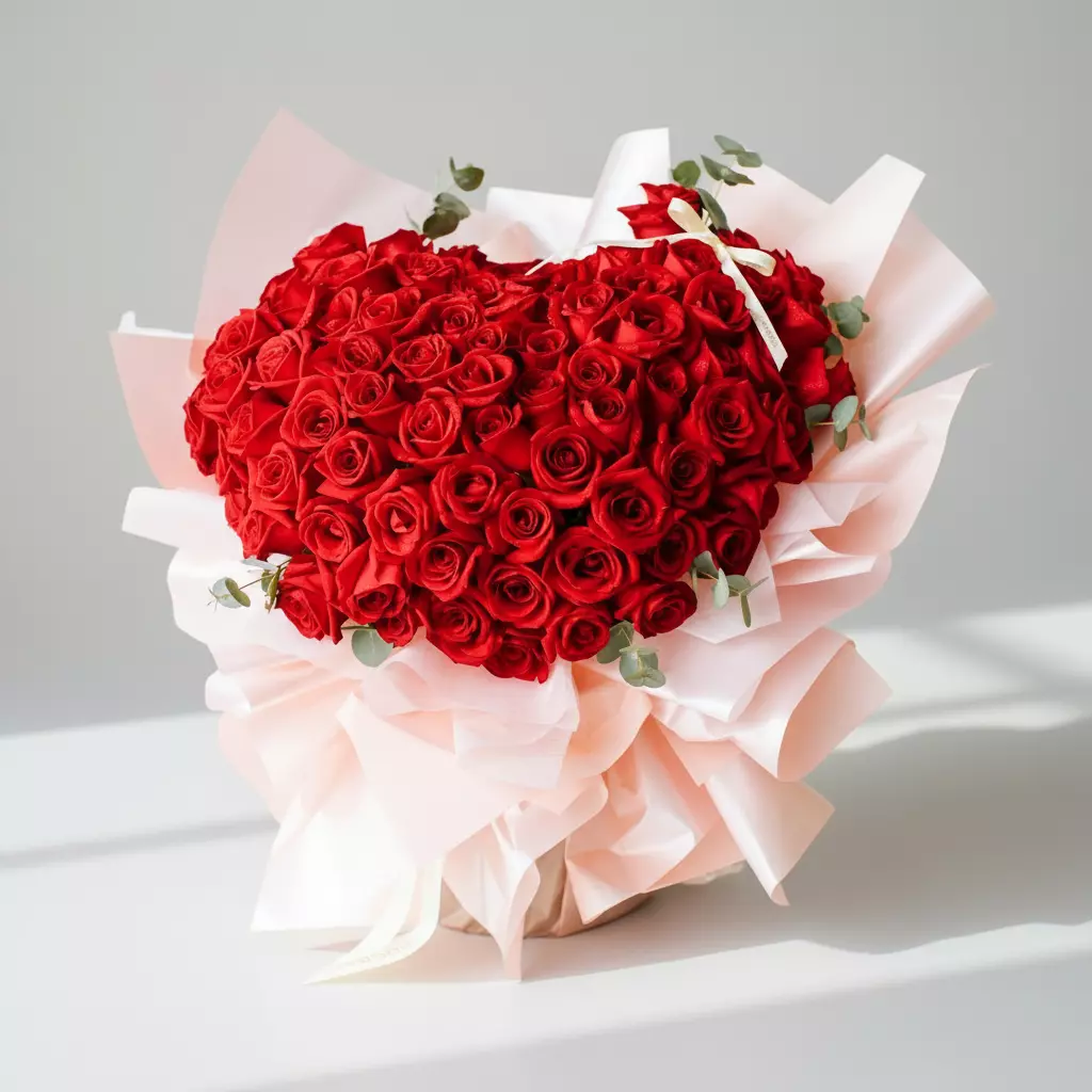 Luxuriante 99 Roses Marriage Proposal Hand Bouquet - Pink