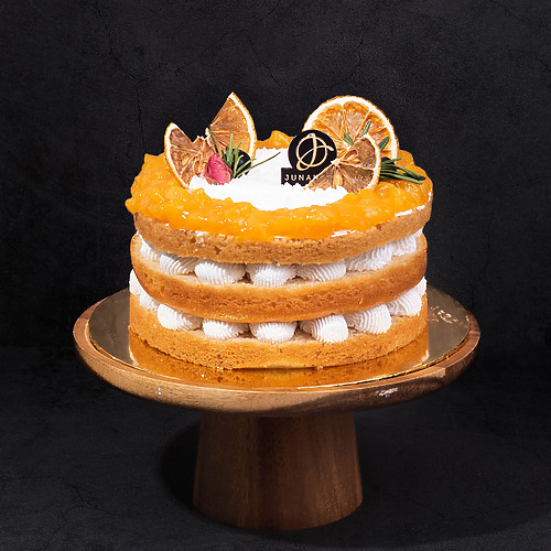 Mango passion vegan naked cake 3 1