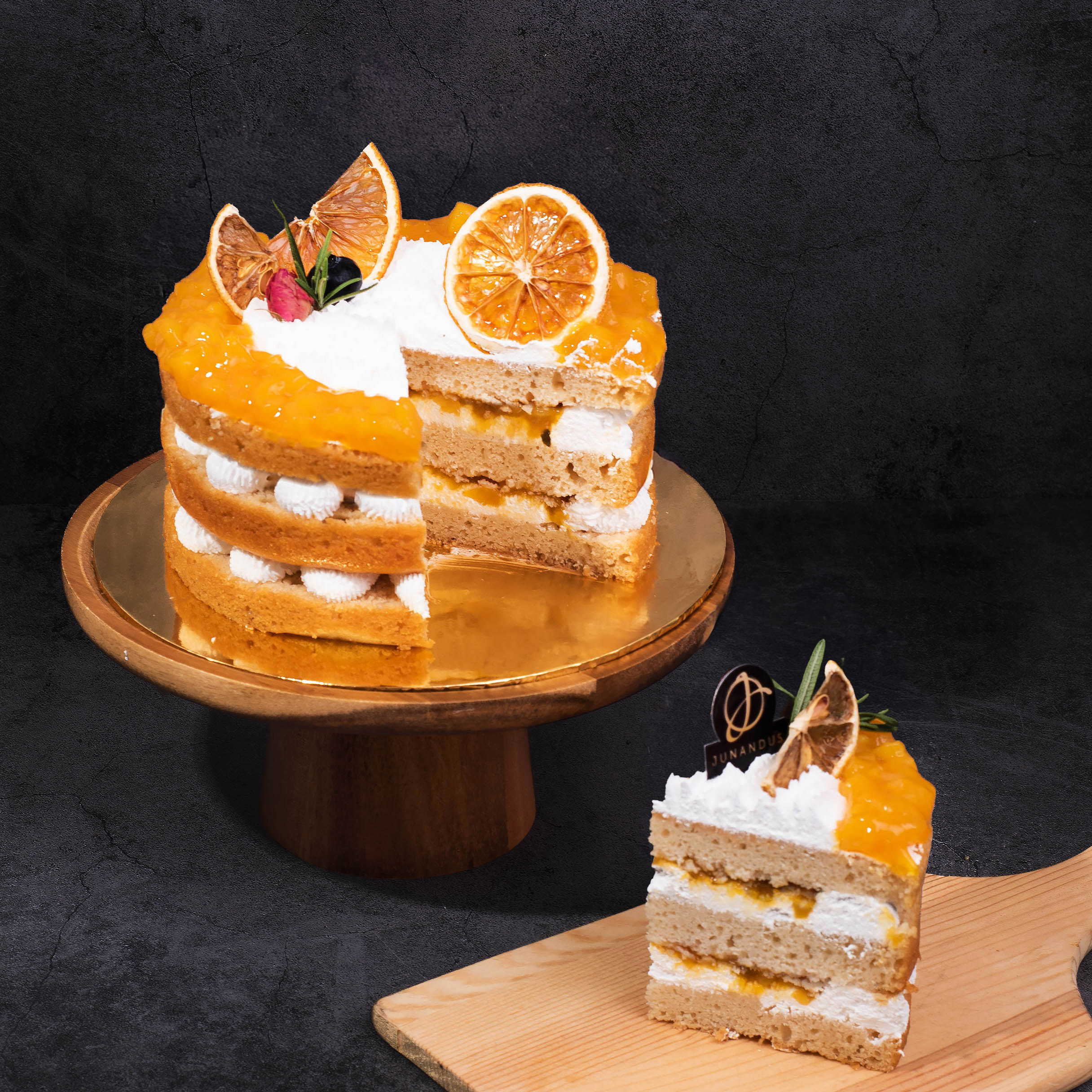 Mango passion vegan naked cake 5 1