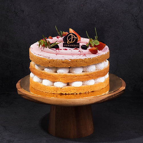 Strawberry victoria vegan naked cake 2 1