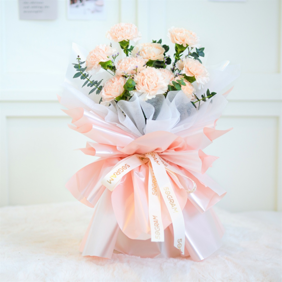 Greatest Admiration – Beige Carnation Bouquet
