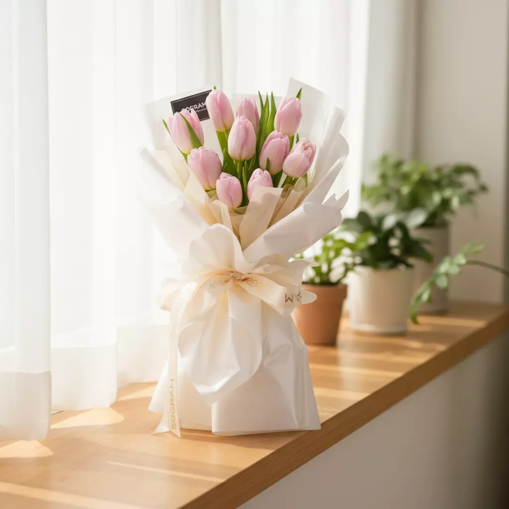 Light Pink Tulips Hand Bouquet