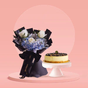 Blue Hydrangea, White Rose, Blue, White, Free Delivery, KL, Kuala Lumpur, Birthday, Surprise