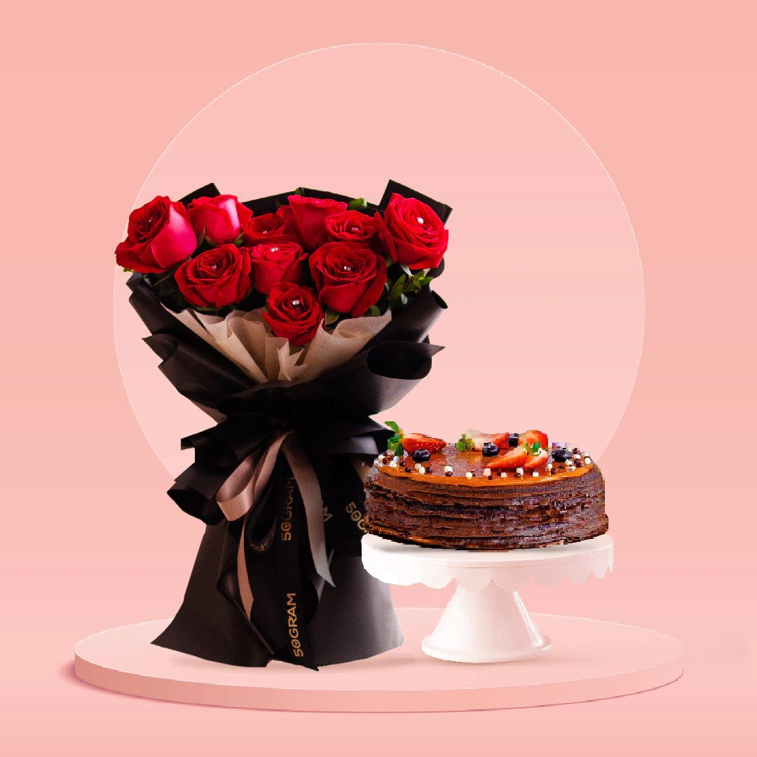 Red, rose, red rose, cake, bundle, free delivery, kl, kuala lumpur, birthday, surprise