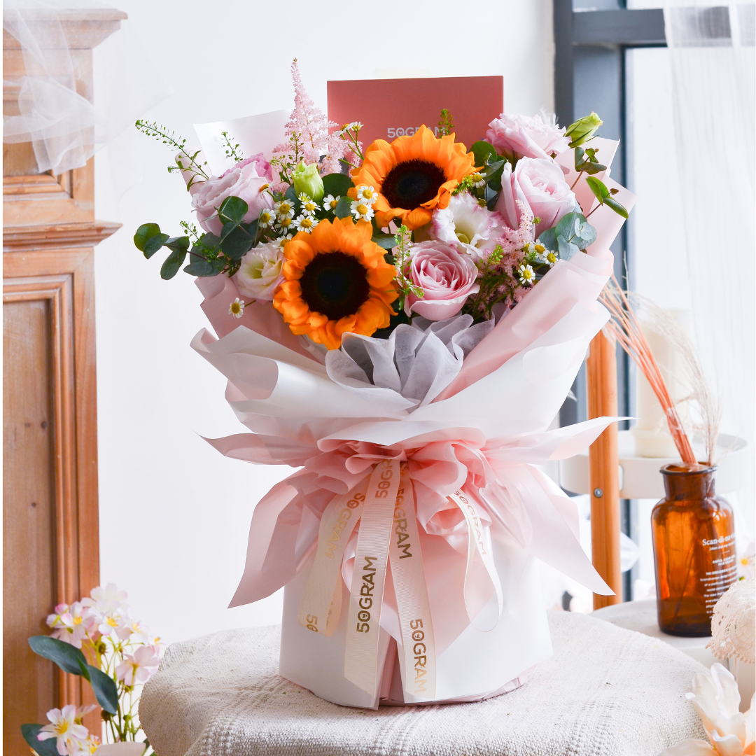 Hannah - sunflower bouquet, free delivery, kl, kuala lumpur, birthday, surprise flower box free delivery