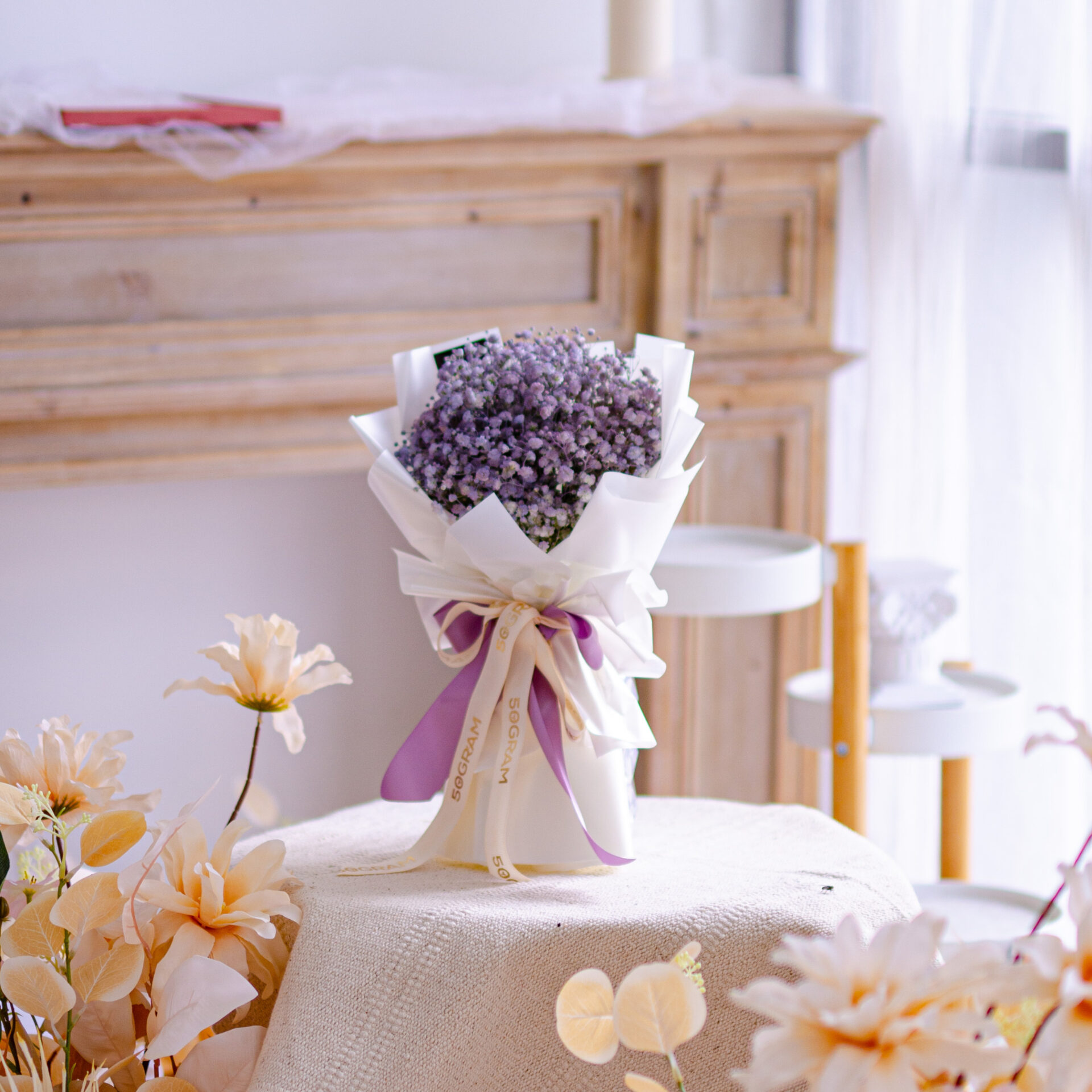 Baby lavender baby breath bouquet – (r) | hand bouquet