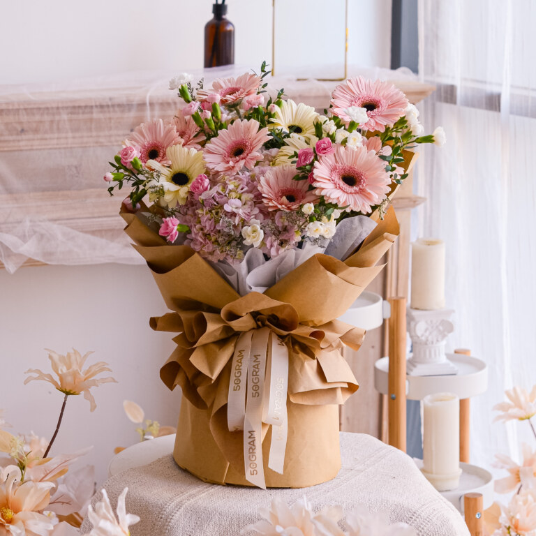 Pink Daisy, White Daisy, Pink Hydrangea, Flower Bouquet, Free Delivery, KL, Kuala Lumpur, Birthday, Surprise