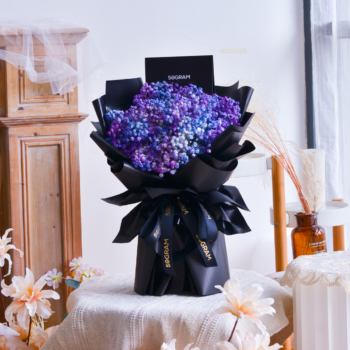 Galaxy babybreath flower bouquet, free delivery, kl, kuala lumpur, birthday, surprise flower box free delivery