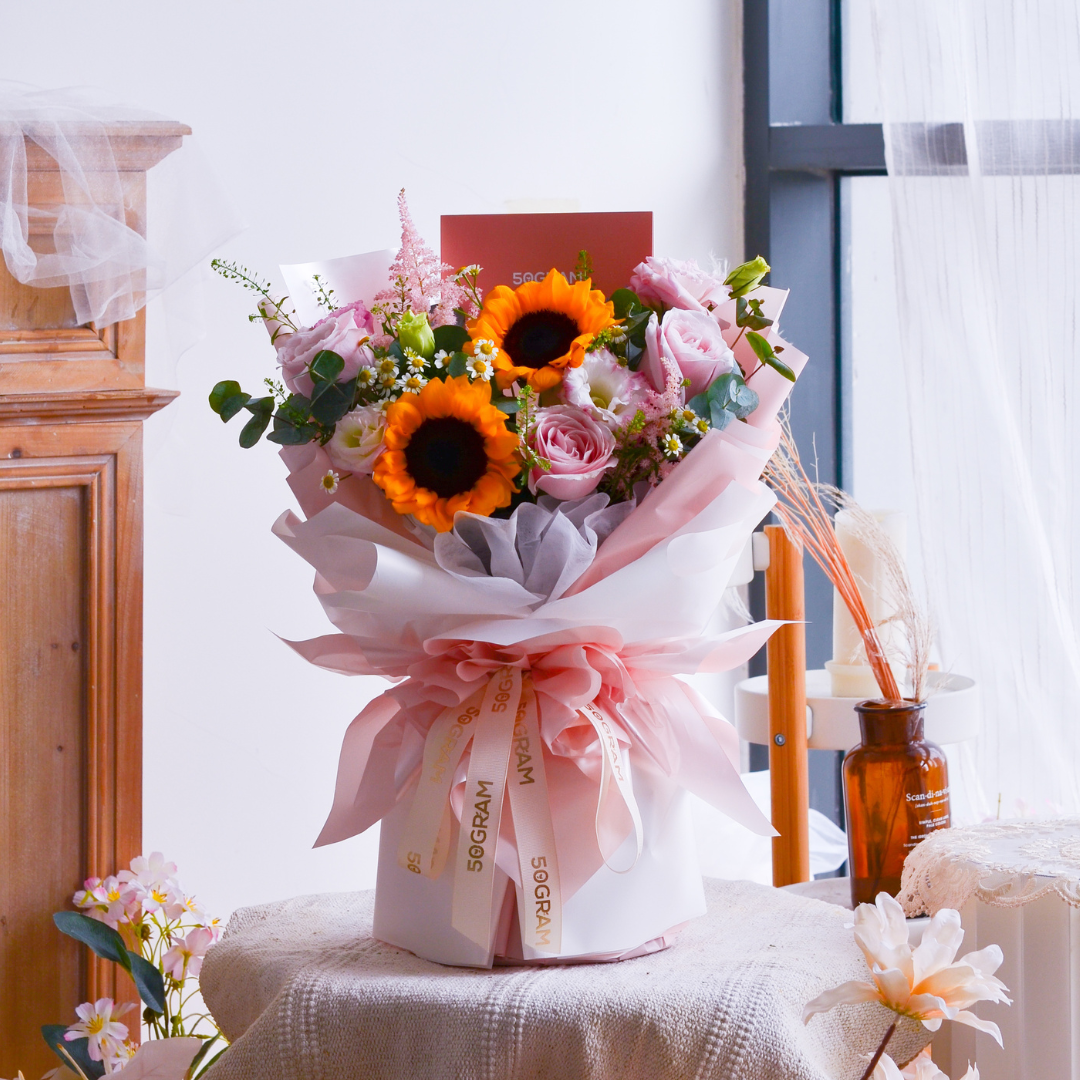 Hannah - sunflower bouquet, free delivery, kl, kuala lumpur, birthday, surprise flower box free delivery