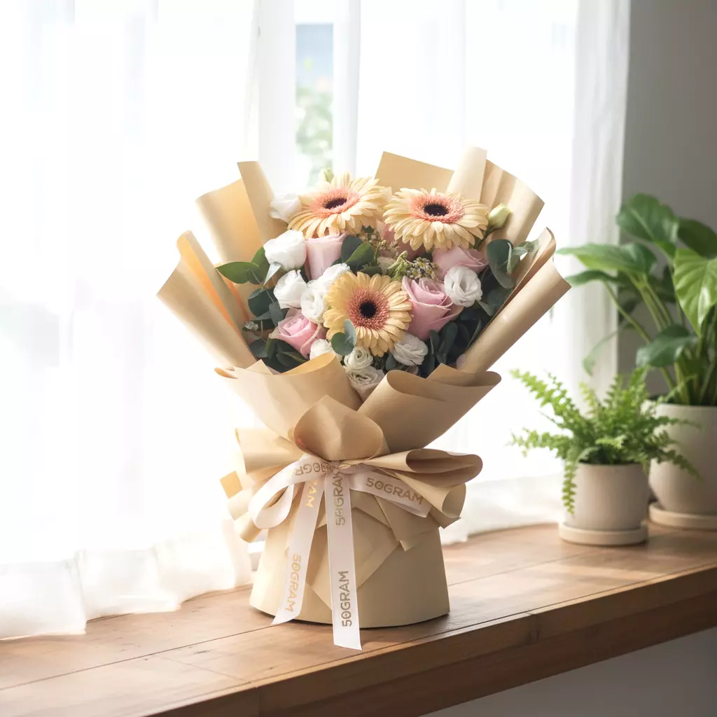 My Everything Champagne Daisy Hand Bouquet
