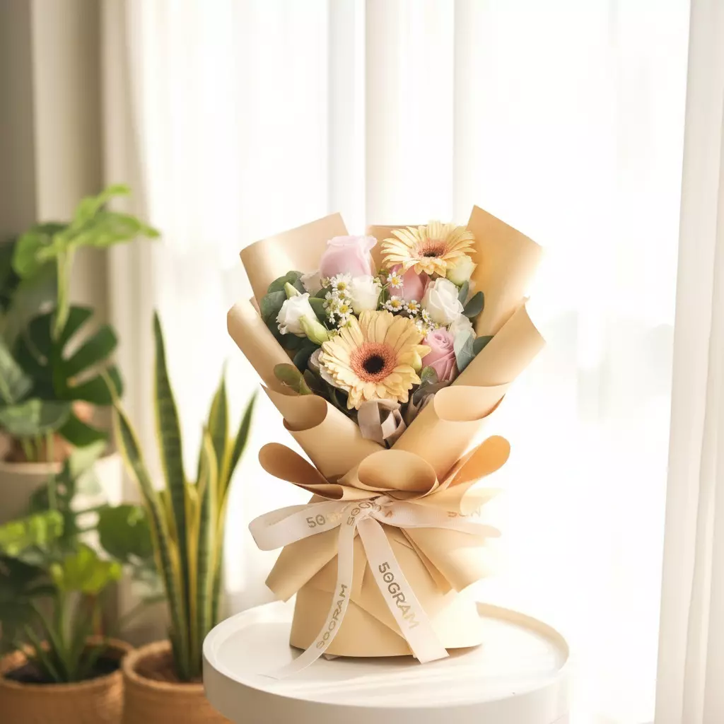 My Everything Champagne Daisy Hand Bouquet