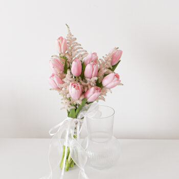 Pink tulip, astilbe pink, wedding, bridal, bridal bouquet, free delivery, kl, kuala lumpur