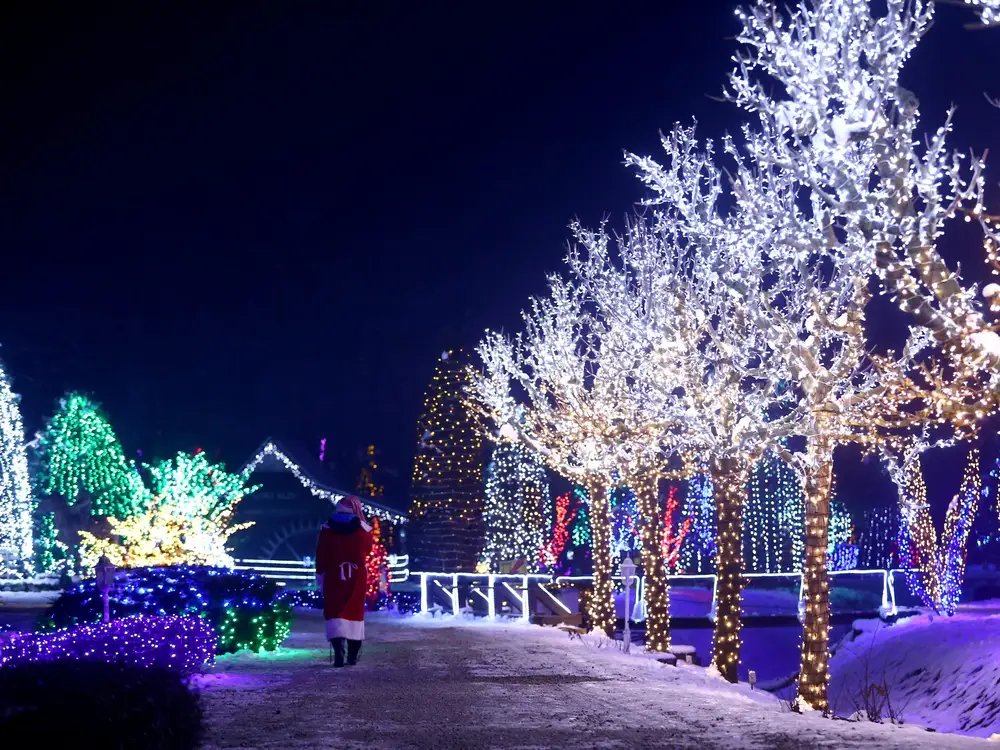 Walking street with christmas decoration