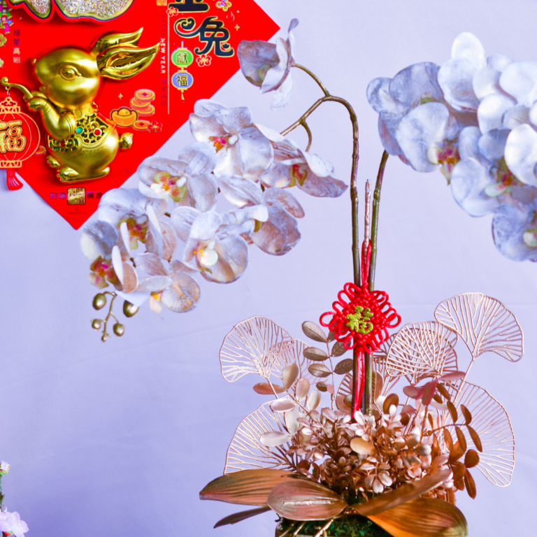 金玉满堂（Golden and Jade-Filled Orchid Decorative Flower - Cny Flower Free Delivery to KL/PJ