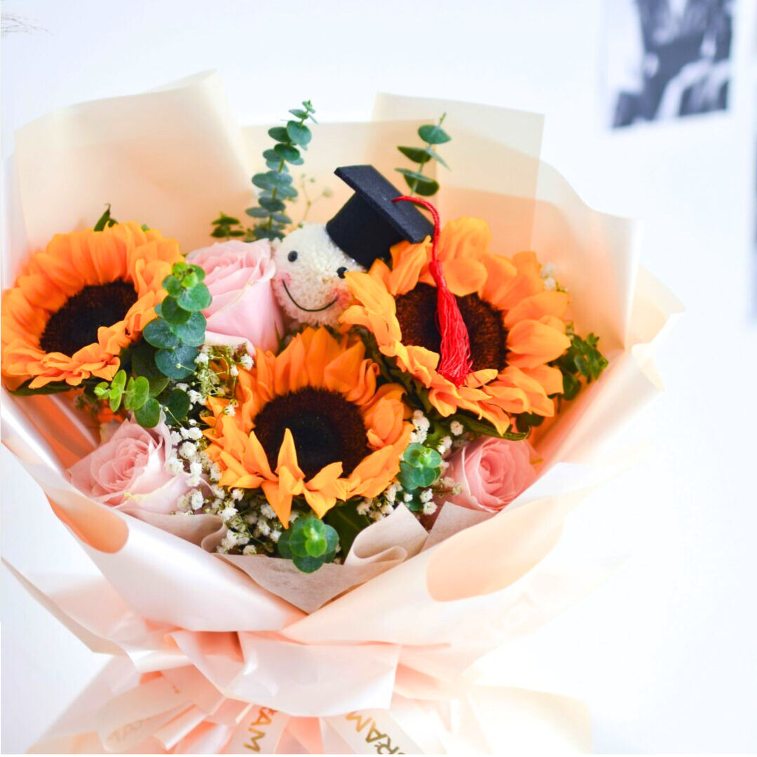 Sunny Up Sunflower Bouquet | Hand Bouquet , Free Delivery KL & PJ