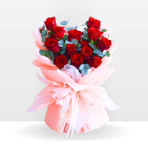 Valence red rose bouquet valence red rose style - hand flower bouquet , free delivery kl & pj