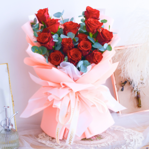 Valence Red Rose Style - Hand Flower Bouquet , Free Delivery KL & PJ