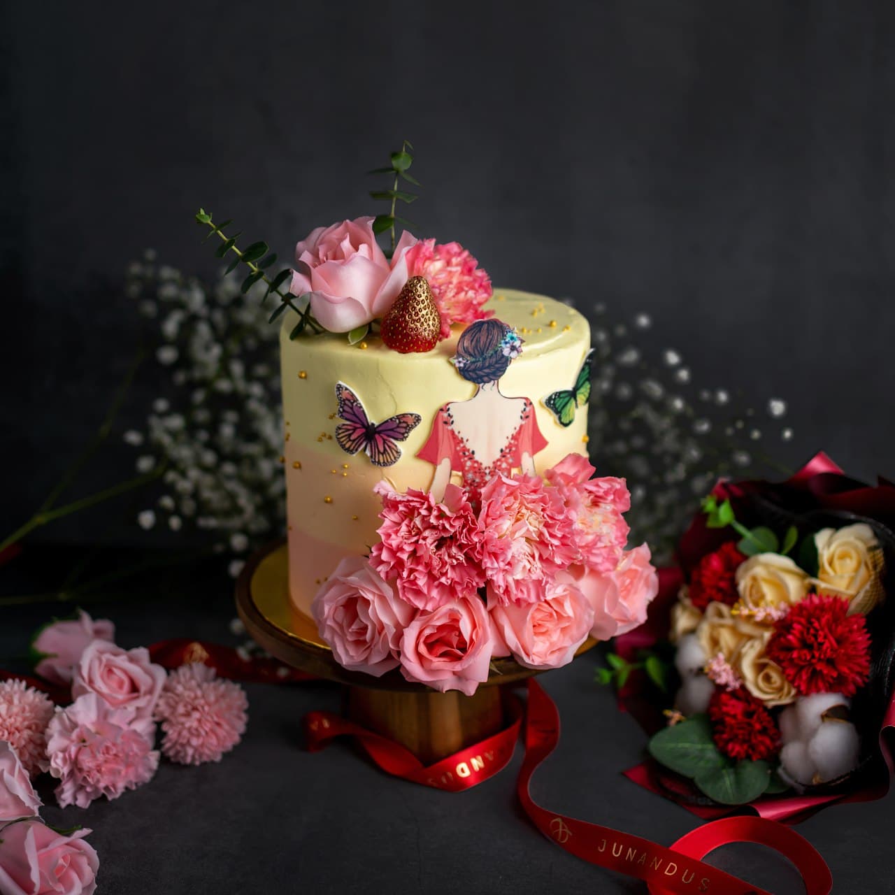 Flower petal lady cake 2