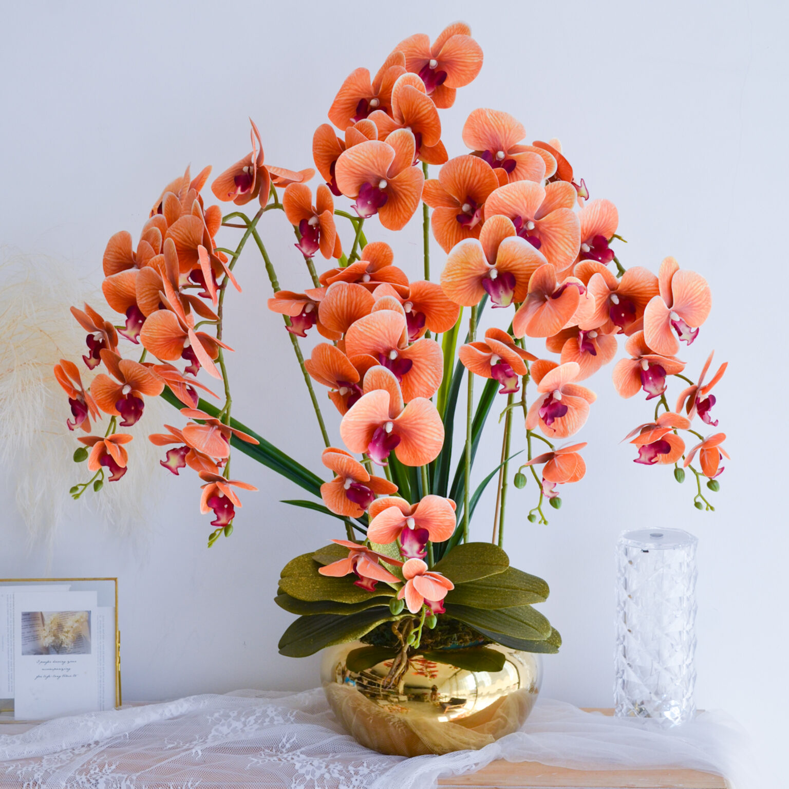 Golden harvest artificial orchid opening pot 1 e1679976675524