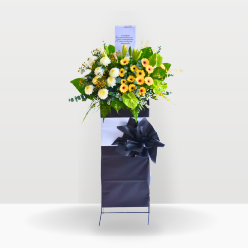Serenade of sunshine | condolences flower stand premium size free delivery kl & pj