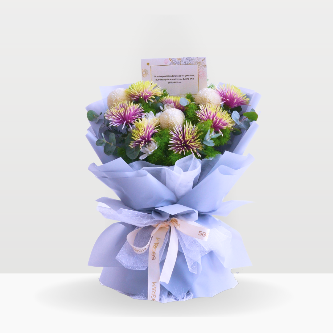 Twilight Serenity | Condolences Hand Bouquet Standard Size Free Delivery KL & PJ