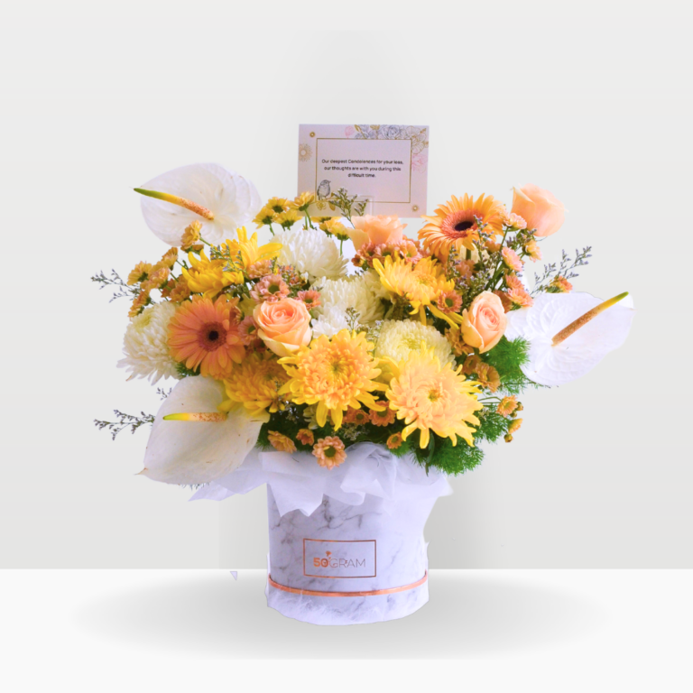 Sunset Remembrance | Condolences Flower Box Large Size Free Delivery KL & PJ