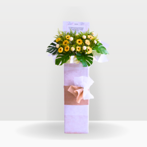 Golden Serenade | Condolences Flower Stand standard Size Free Delivery KL & PJ