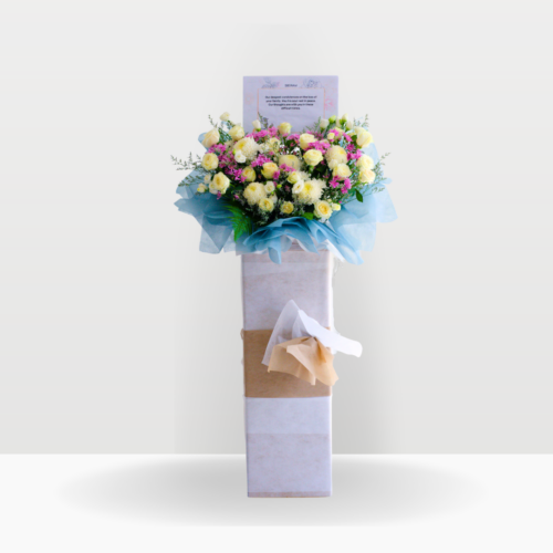 Lavender memorial | condolences flower stand flower stand premium size free delivery kl & pj