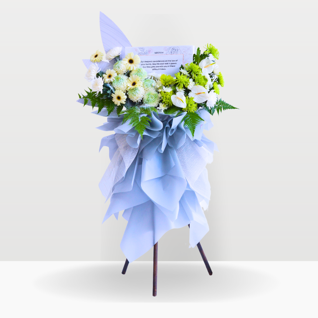 Whispering Grace | Condolences Flower Stand Premium Size Free Delivery KL & PJ