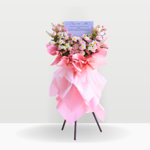 Pink petals | business opening stand - premium size - free delivery kl & pj