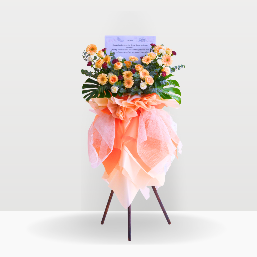 Peach Elegance | Business Opening Stand - Standard Size - free delivery KL PJ