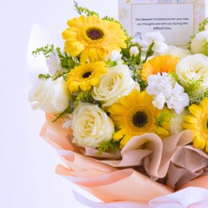 Yellow Condolences Bouquet Large Size Free Delivery KL & PJ Condolences Hand Bouquet