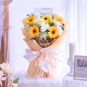 Yellow Condolences Bouquet Standard Size Free Delivery KL & PJ