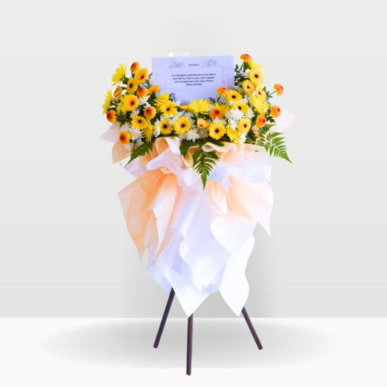Serenity’s Embrace | Condolences Flower Stand Condolence Stand Standard Size Free Delivery KL & PJ