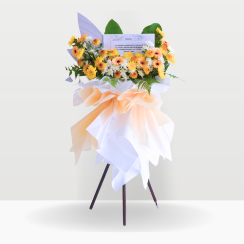 Sunny serenade | condolences flower stand premium size free delivery kl & pj