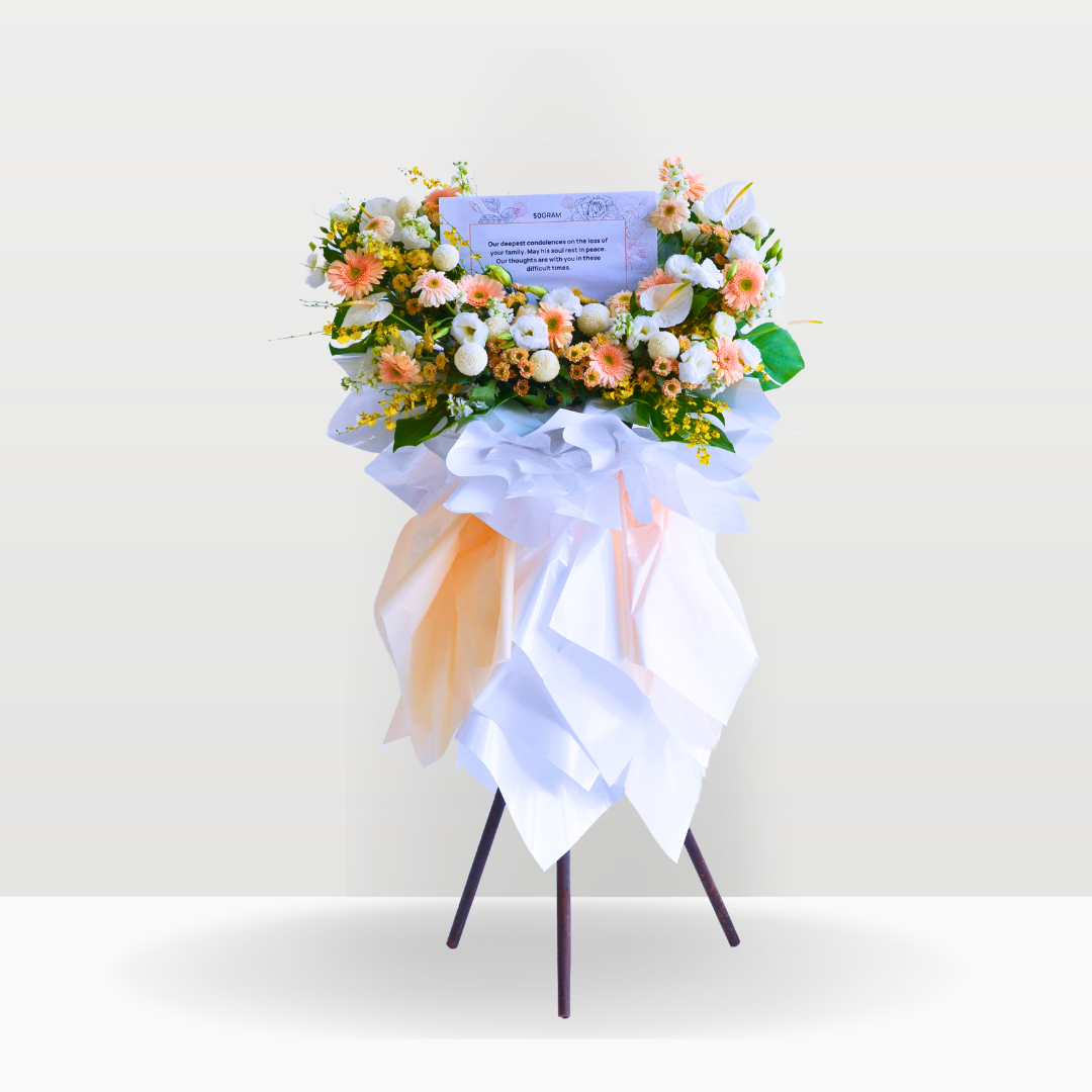 Tranquil Remembrance | Condolences Flower Stand Premium Size Free Delivery KL & PJ