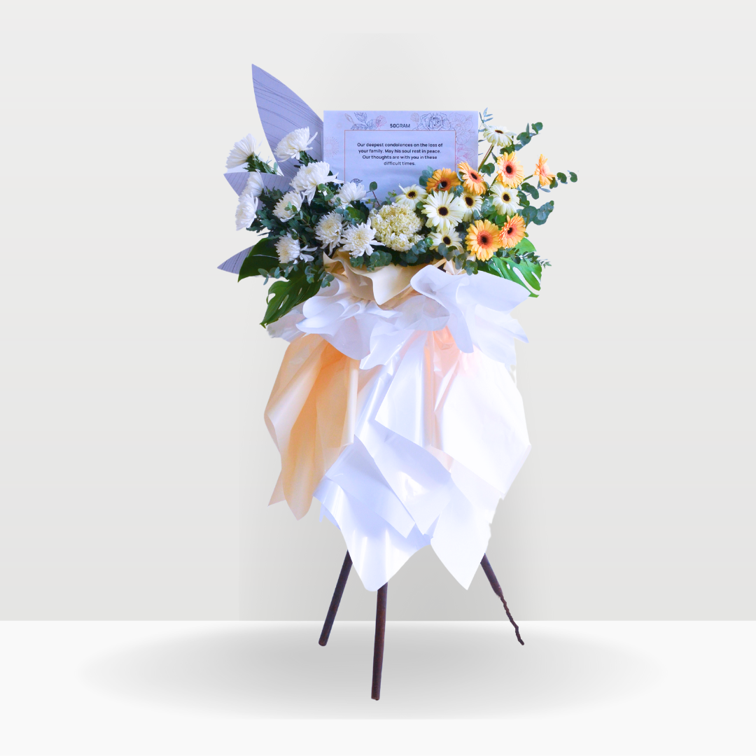Sunny Serenade | Condolences Flower Stand Premium Size Free Delivery KL & PJ