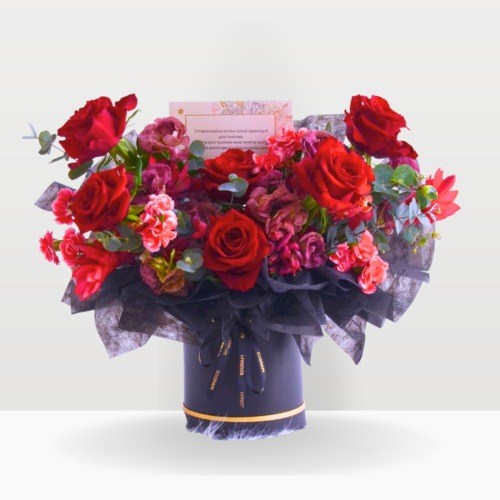 Firestarter red business opening flower box | fresh flower | free delivery kl & pj