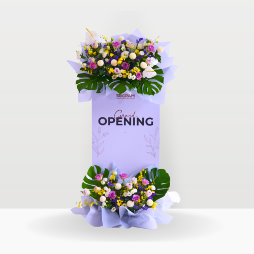 Purple prosperity business opening flower steel stand | fresh flower | free delivery kl & pj